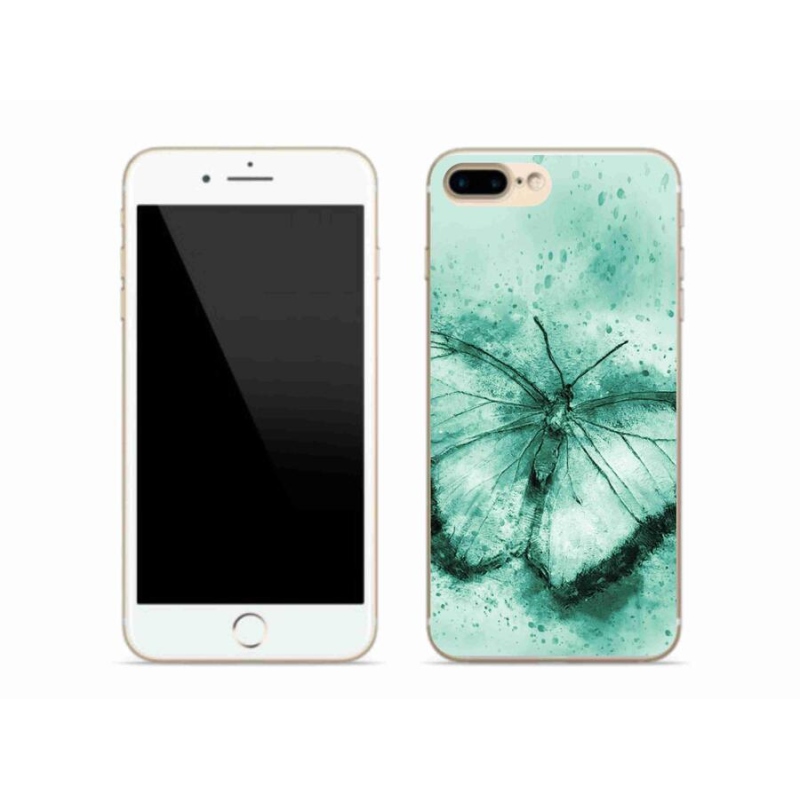 Gél tok mmCase iPhone 8 Plus készülékhez - zöld pillangó