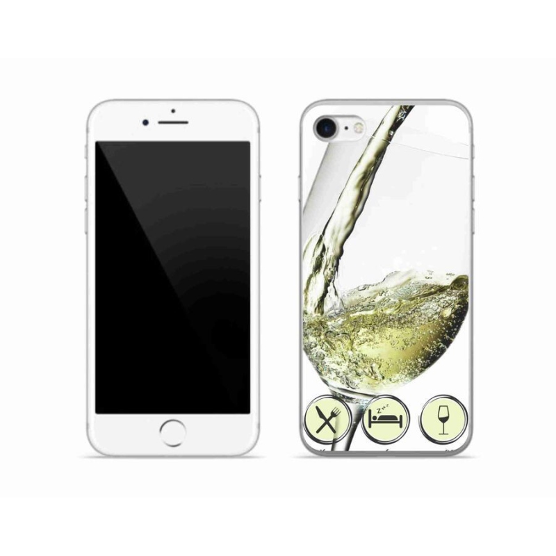 Gél tok mmCase iPhone 8 készülékhez - borospohár fehér