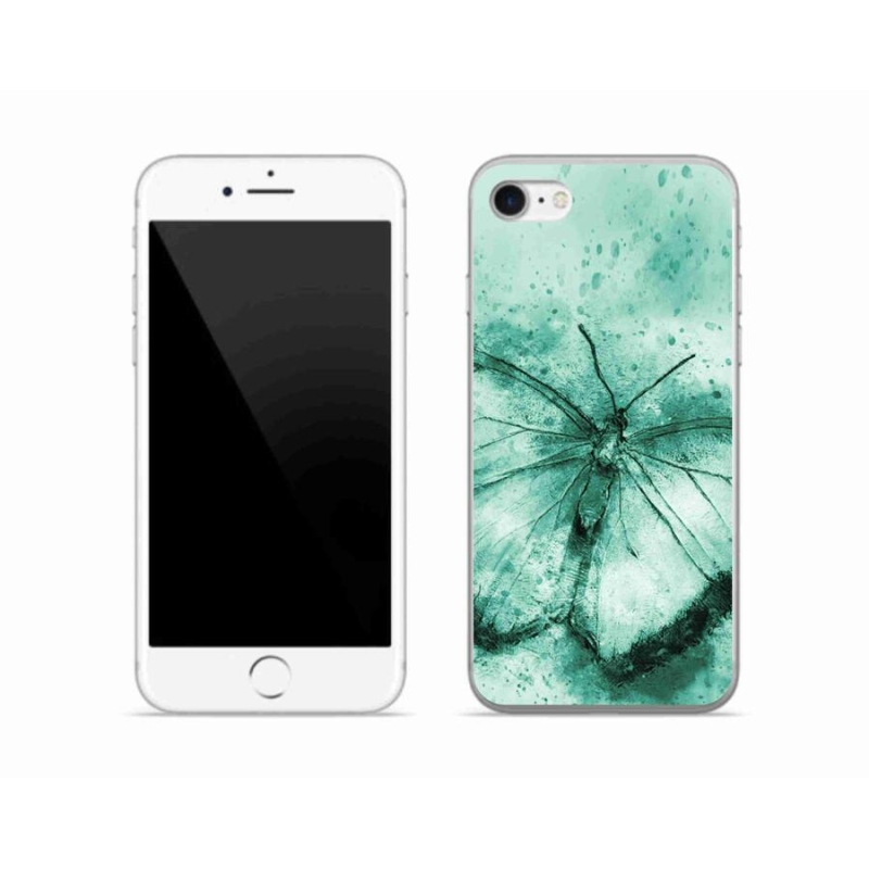 Gél tok mmCase iPhone 8 készülékhez - zöld pillangó