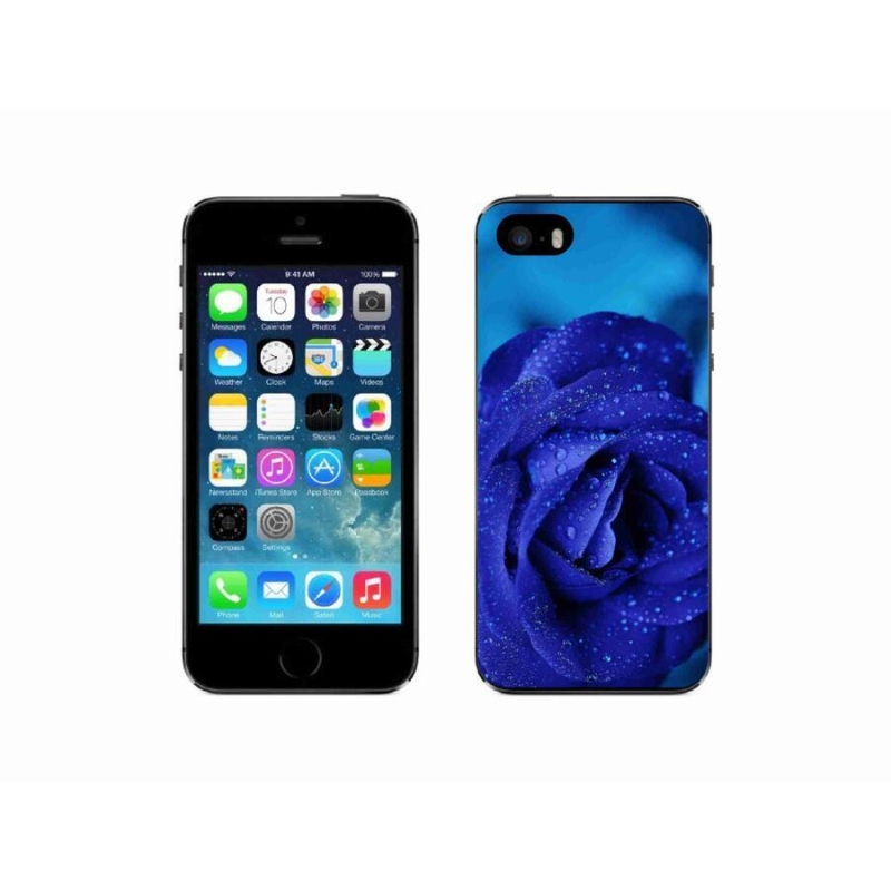 Gél tok mmCase iPhone SE (2016) - kék rózsa
