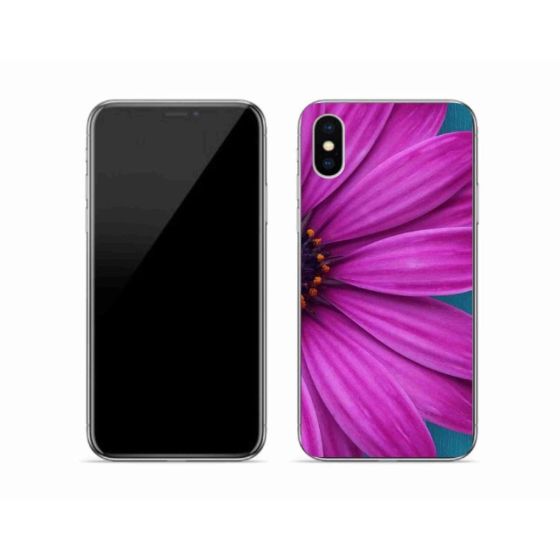 Gél tok mmCase iPhone X készülékhez - lila százszorszép