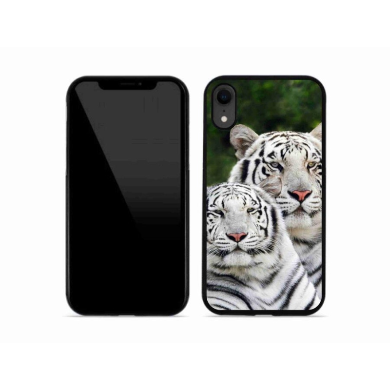 Gél tok mmCase iPhone XR készülékhez - fehér tigrisek