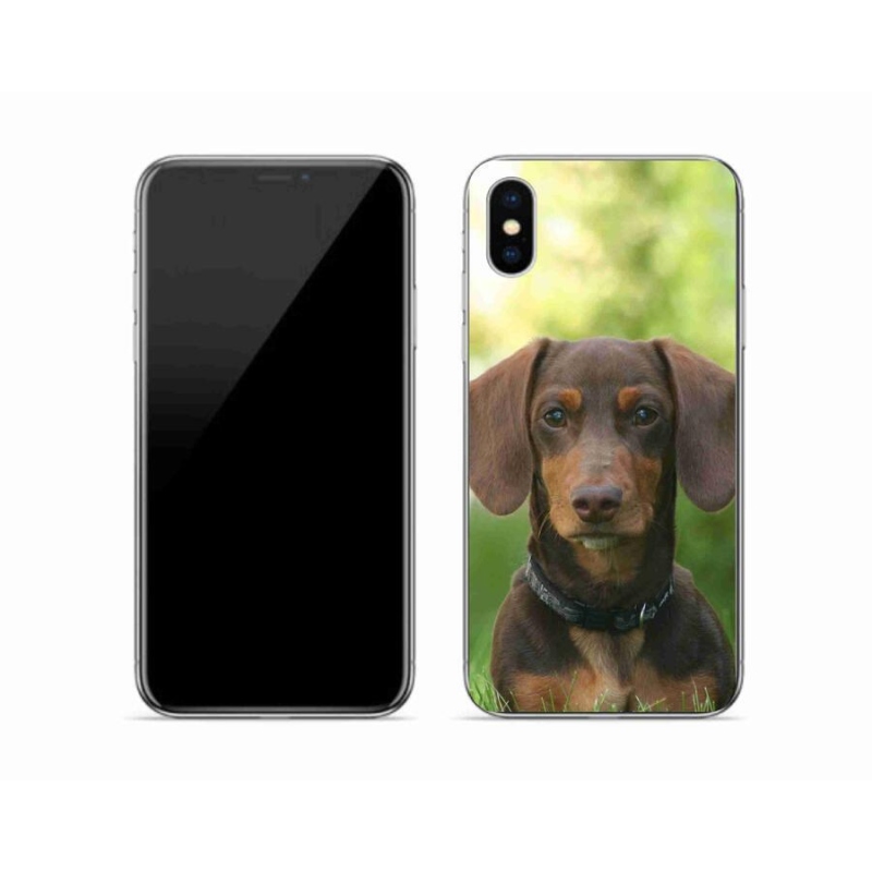 Gél tok mmCase iPhone XS készülékhez - barna tacskó
