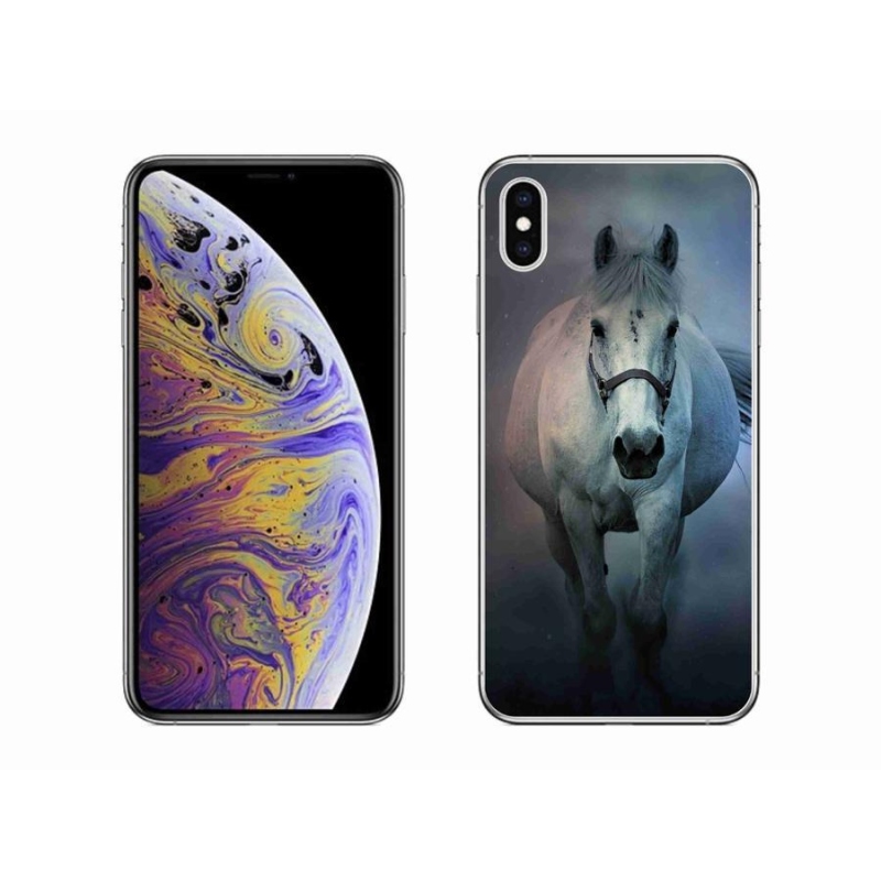 Gél tok mmCase iPhone XS Max készülékhez - futó fehér ló