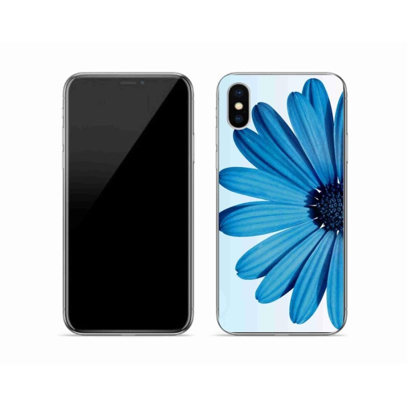 Gél tok mmCase iPhone XS készülékhez - kék százszorszép