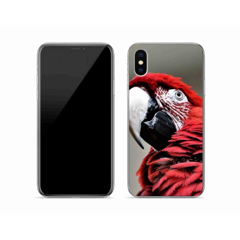 Gél tok mmCase iPhone XS készülékhez - papagáj ara piros