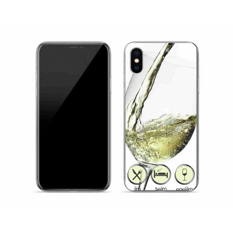 Gél tok mmCase iPhone XS készülékhez - borospohár fehér