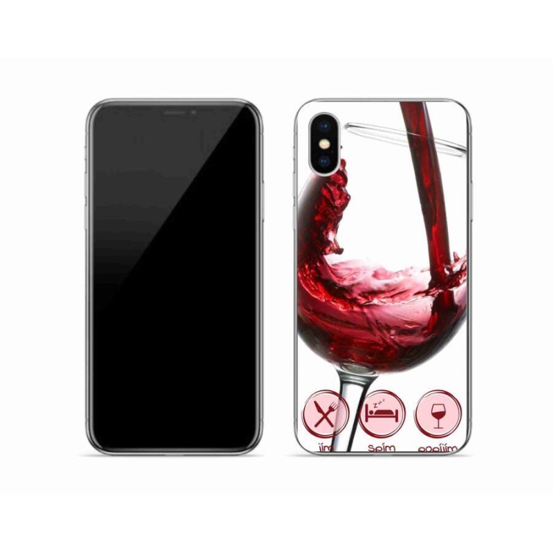 Gél tok mmCase iPhone XS készülékhez - borospohár piros