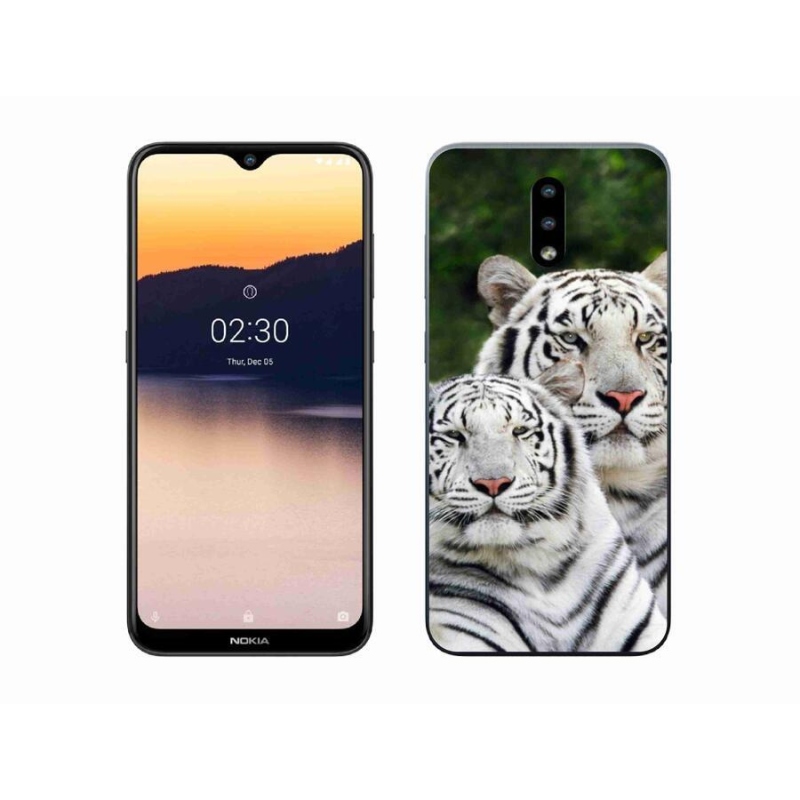 Gél tok mmCase a Nokia 2.3 készülékhez - fehér tigrisek