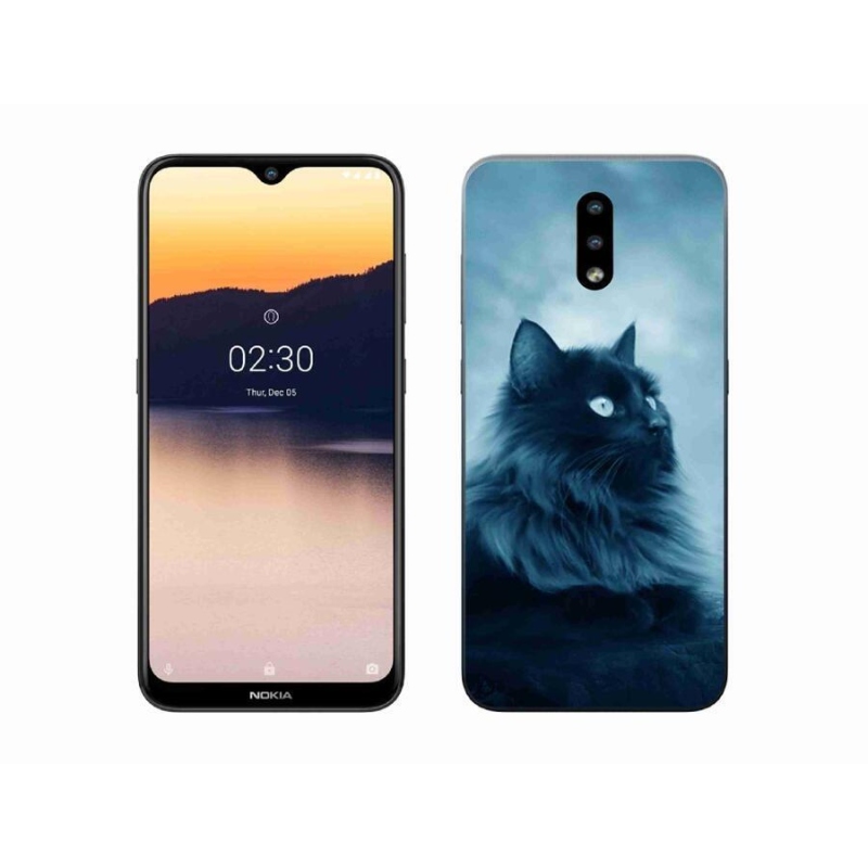 Gél tok mmCase a Nokia 2.3 készülékhez - fekete macska 1