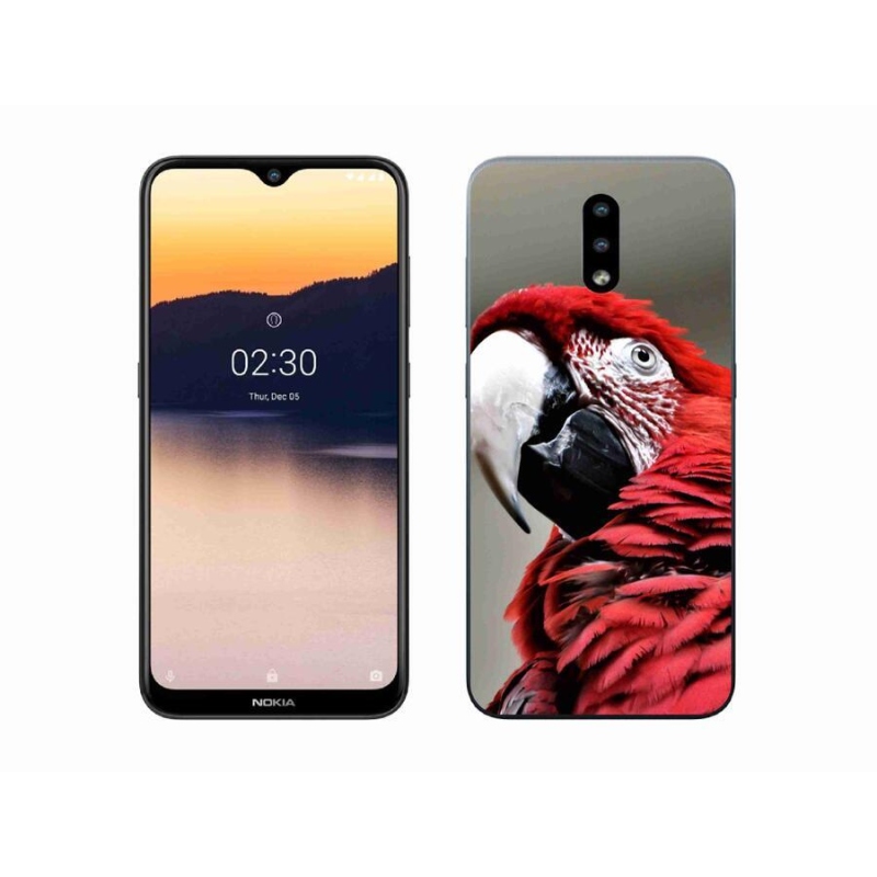 Gél tok mmCase mobiltelefonhoz Nokia 2.3 - papagáj ara piros