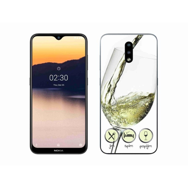 Gél tok mmCase mobiltelefonhoz Nokia 2.3 - borospohár fehér