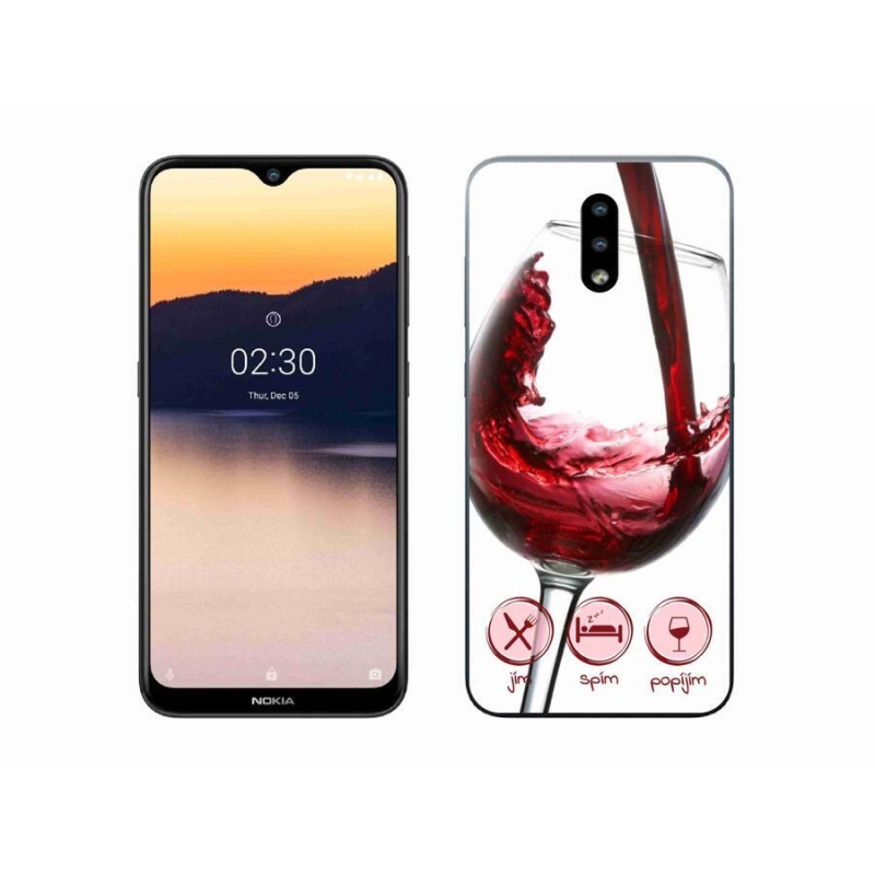 Gél tok mmCase mobiltelefonhoz Nokia 2.3 - borospohár piros