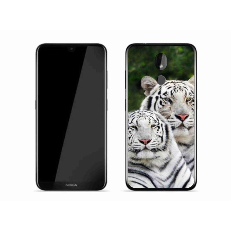 Gél tok mmCase a Nokia 3.2 készülékhez - fehér tigrisek