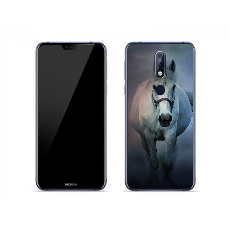 Gél tok mmCase a Nokia 7.1 készülékhez - futó fehér ló