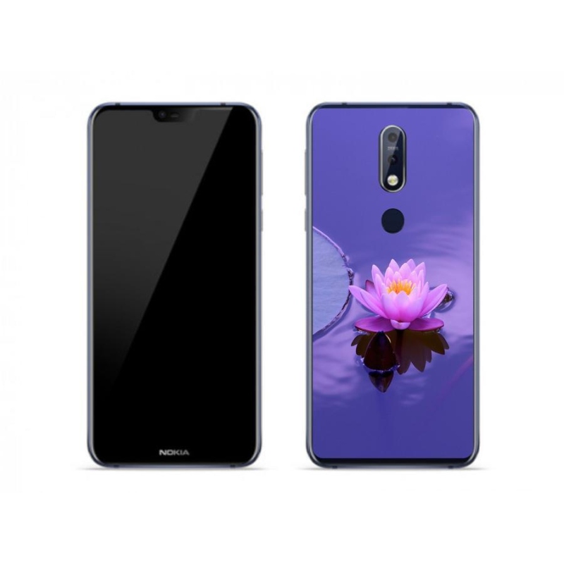Gél tok mmCase mobiltelefonhoz Nokia 7.1 - virág a felületen