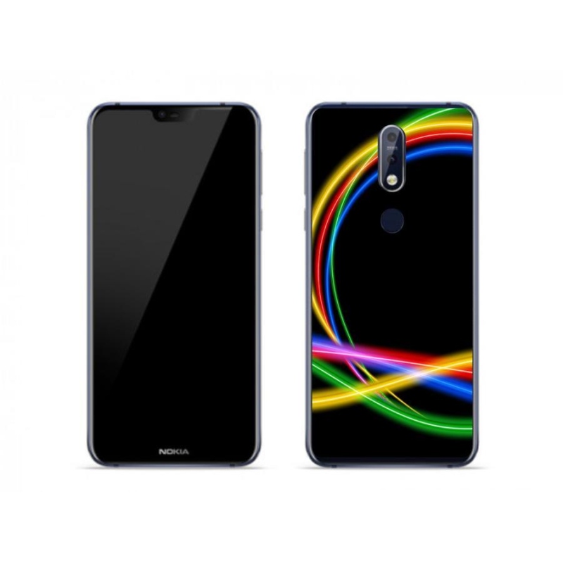 Gél tok mmCase a Nokia 7.1 számára - neon körök