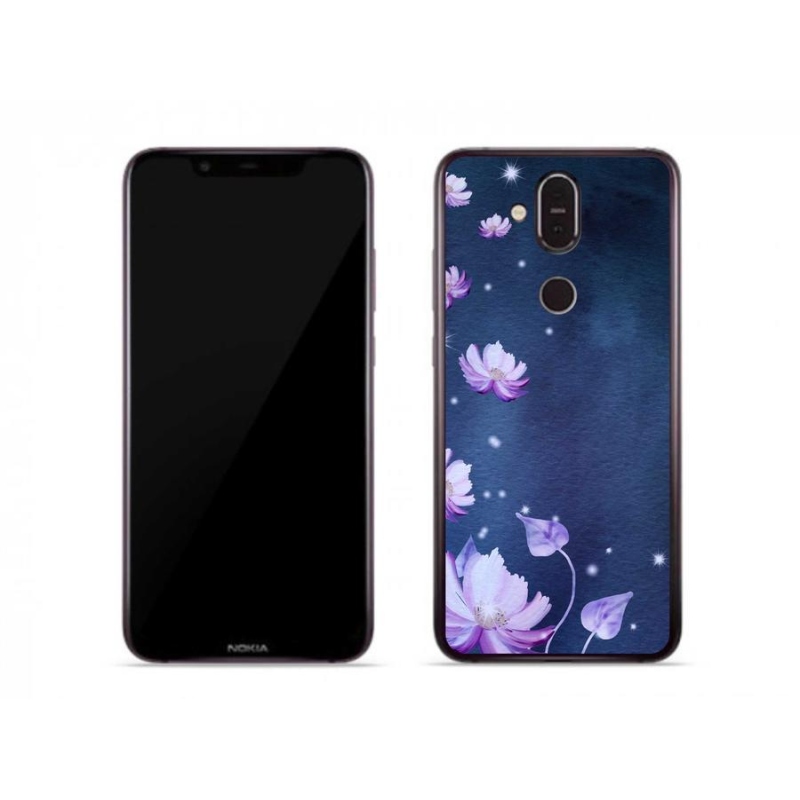 Gél tok mmCase mobiltelefonhoz Nokia 7.1 Plus - hulló virágok