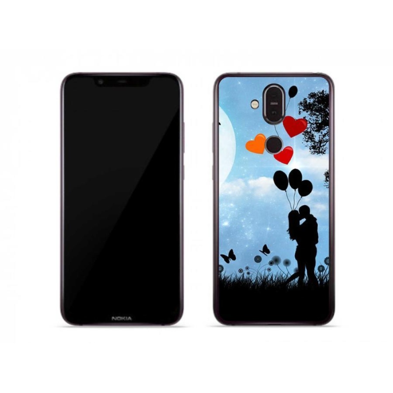 Gél tok mmCase mobiltelefonhoz Nokia 7.1 Plus - szerelmes pár