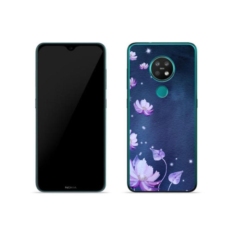 Gél tok mmCase mobiltelefonhoz Nokia 7.2 - hulló virágok