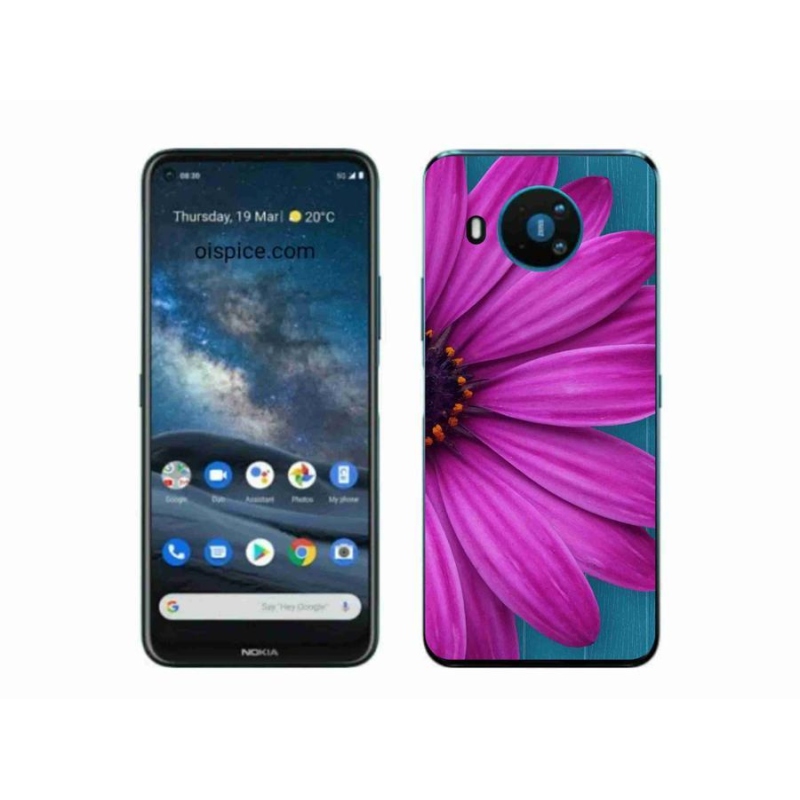Gél tok mmCase a Nokia 8.3 5G készülékhez - lila százszorszép