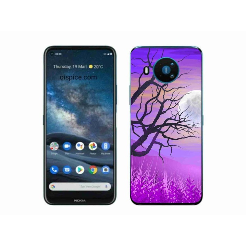 Gél tok mmCase mobiltelefonhoz Nokia 8.3 5G - karikatúra kidőlt fa