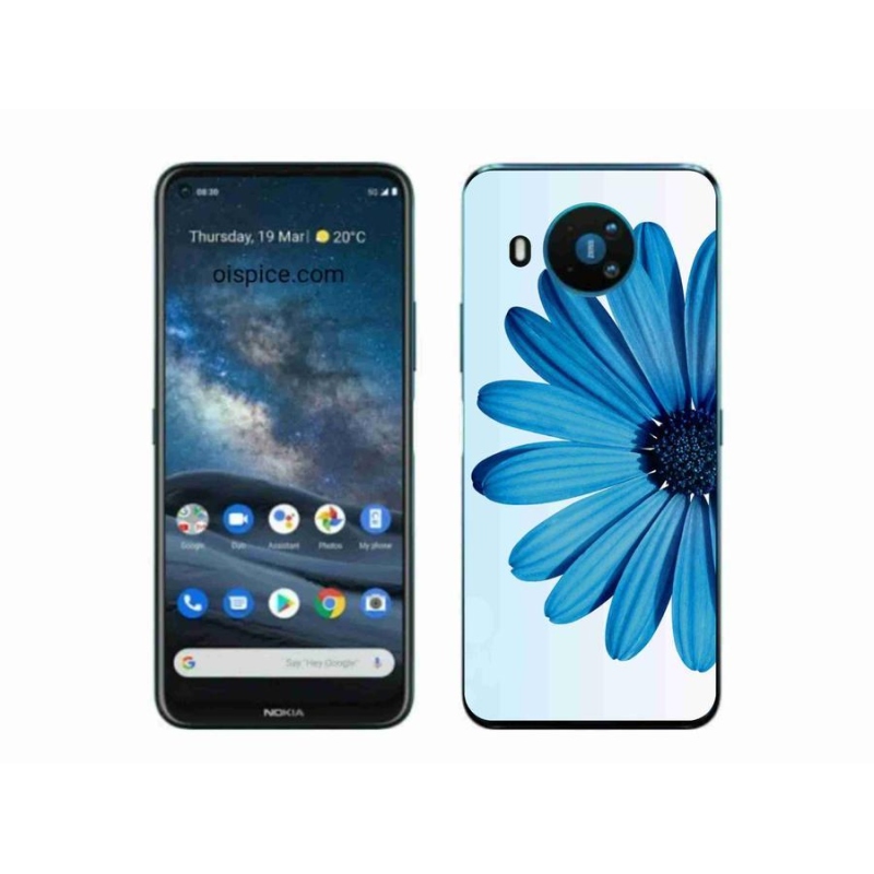 Gél tok mmCase a Nokia 8.3 5G készülékhez - kék színű margaréta