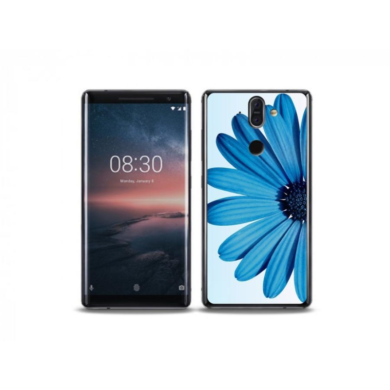 Gél tok mmCase mobiltelefonhoz Nokia 8 Sirocco - kék margaréta