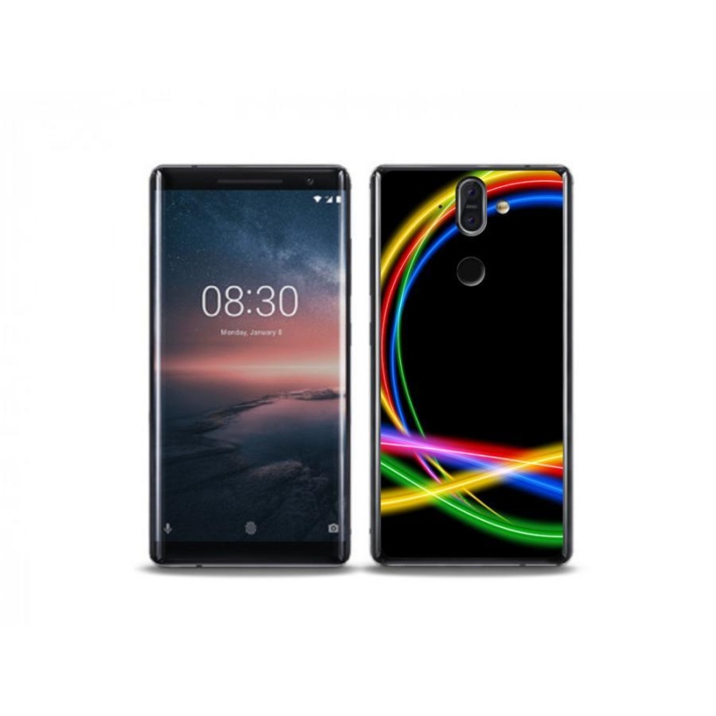 Gél tok mmCase mobiltelefonhoz Nokia 8 Sirocco - neon körök
