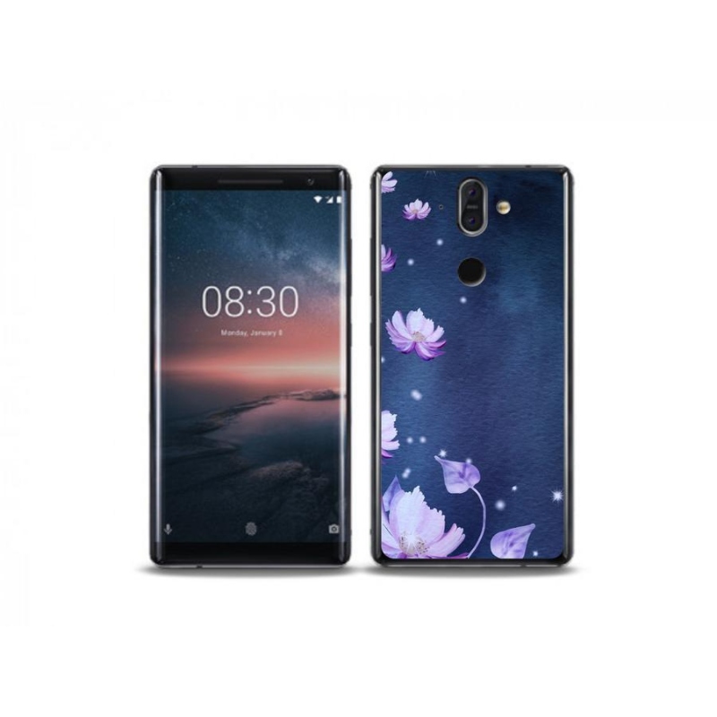 Gél tok mmCase mobiltelefonhoz Nokia 8 Sirocco - hulló virágok