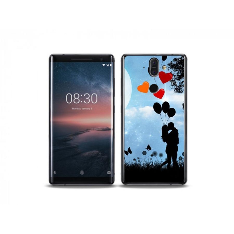 Gél tok mmCase mobiltelefonhoz Nokia 8 Sirocco - szerelmes pár