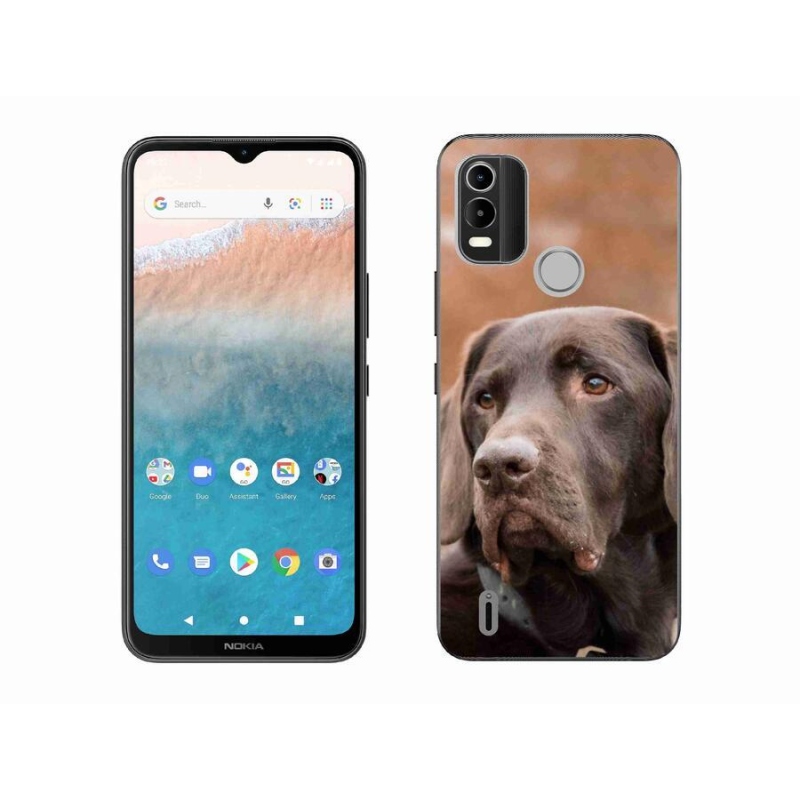 Gél tok mmCase mobiltelefonhoz Nokia C21 Plus - barna labrador