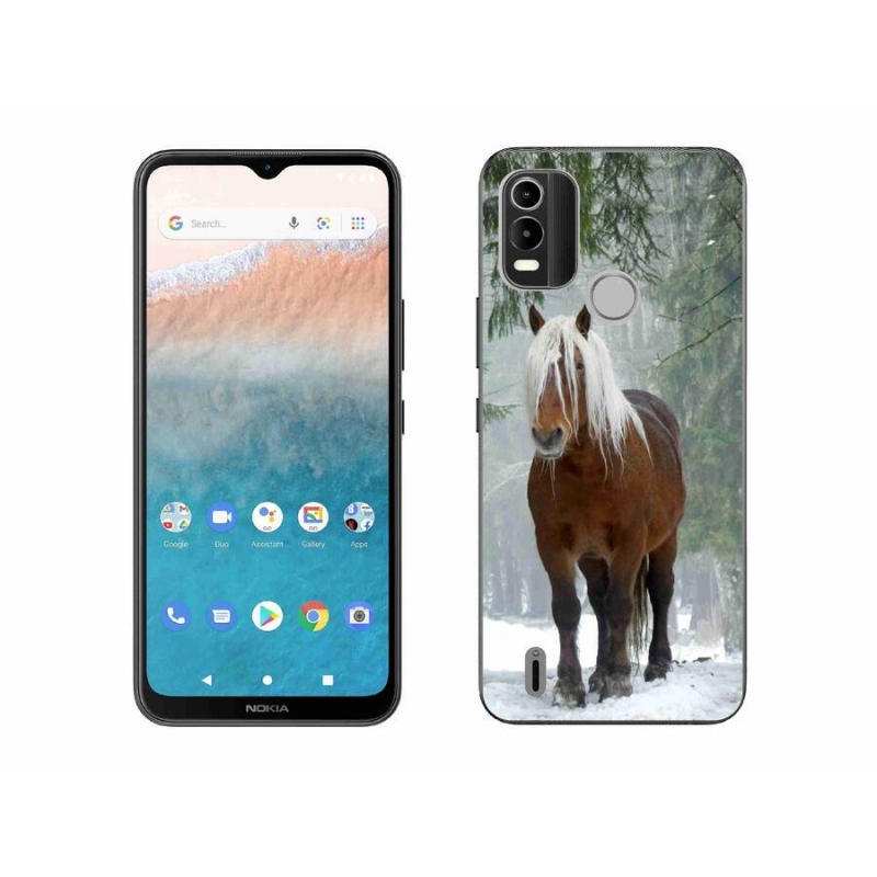 Gél tok mmCase a Nokia C21 Plus mobilhoz - ló az erdőben
