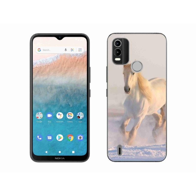 Gél tok mmCase mobiltelefonhoz Nokia C21 Plus - ló a hóban