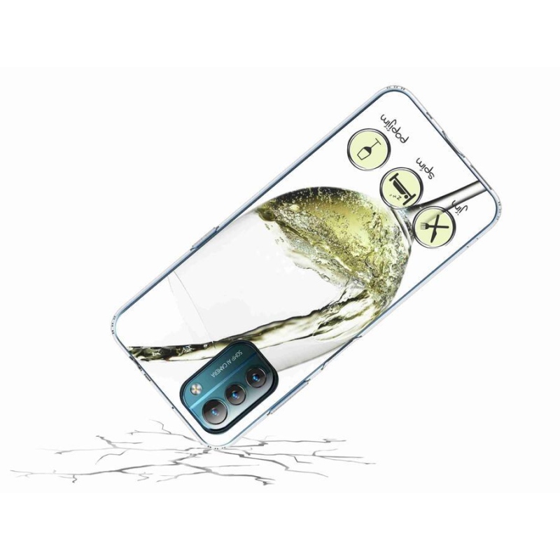 Gél tok mmCase mobiltelefonhoz Nokia G11/G21 - borospohár fehér