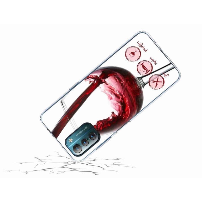 Gél tok mmCase mobiltelefonhoz Nokia G11/G21 - borospohár piros