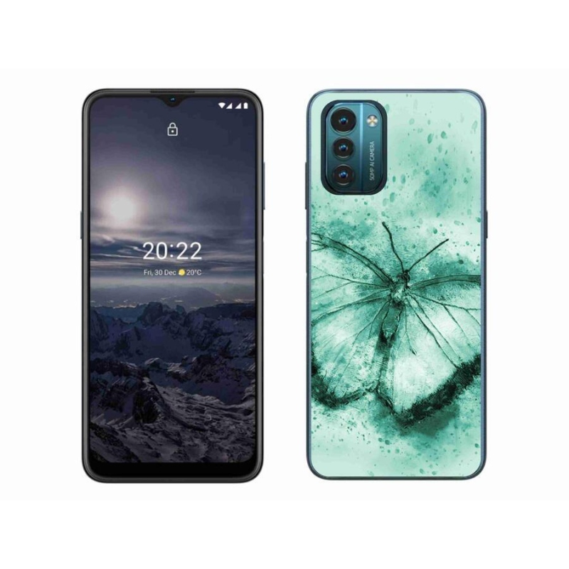 Gél tok mmCase a Nokia G11/G21 készülékhez - zöld pillangó