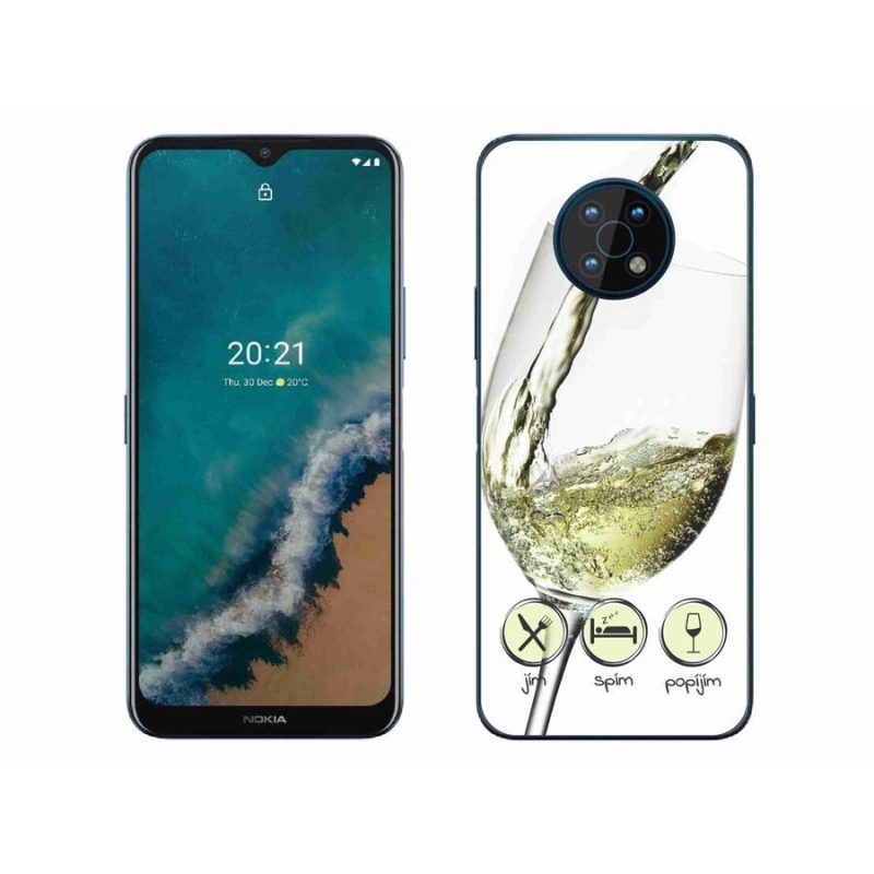 Gél tok mmCase mobiltelefonhoz Nokia G50 - borospohár fehér
