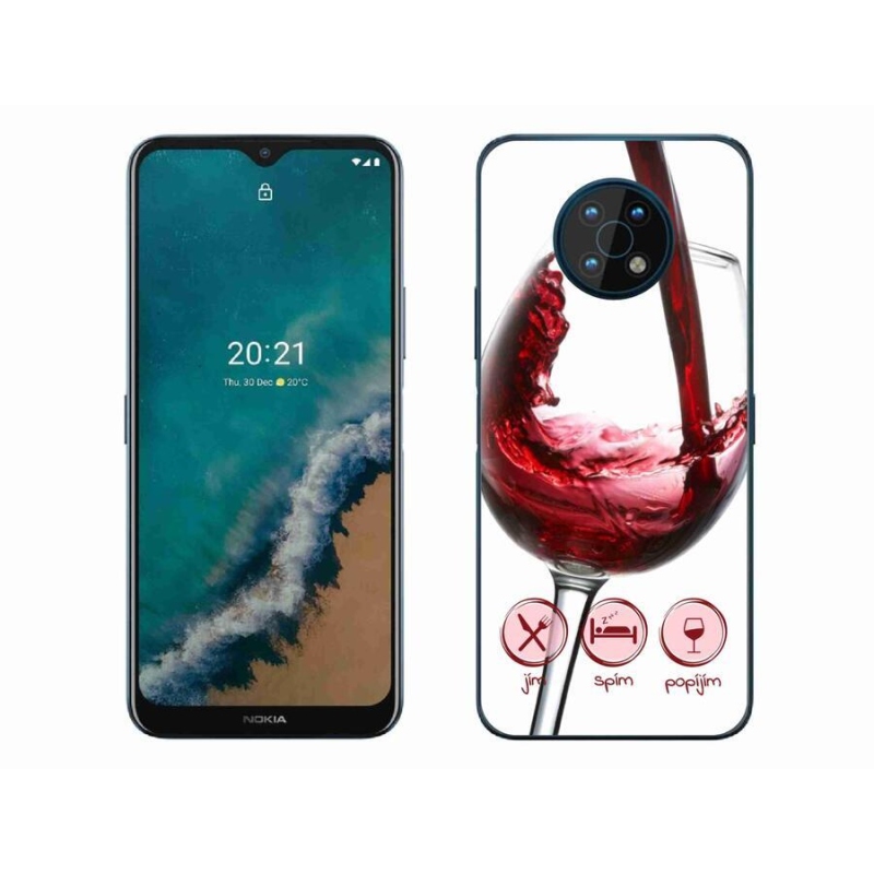 Gél tok mmCase mobiltelefonhoz Nokia G50 - borospohár piros