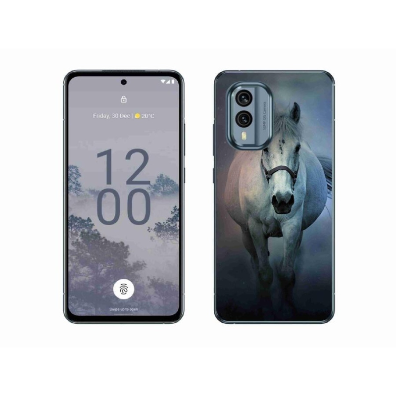 Gél tok mmCase a Nokia X30 5G készülékhez - futó fehér ló