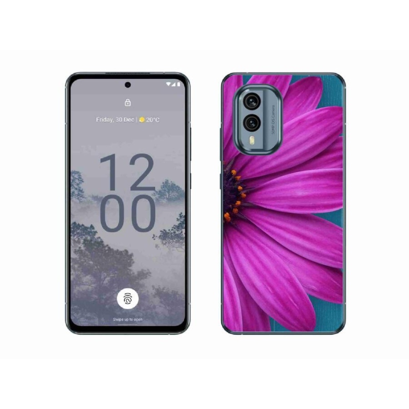 Gél tok mmCase a Nokia X30 5G készülékhez - lila százszorszép