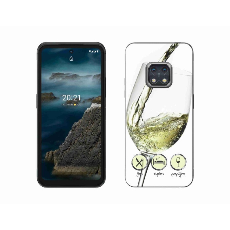 Gél tok mmCase mobiltelefonhoz Nokia XR20 - borospohár fehér