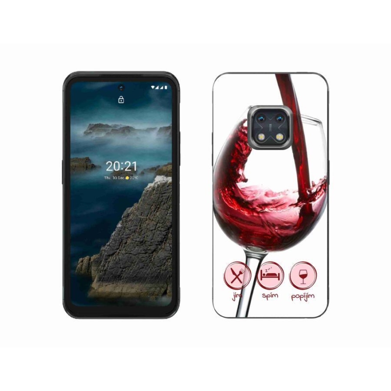 Gél tok mmCase mobiltelefonhoz Nokia XR20 - borospohár piros