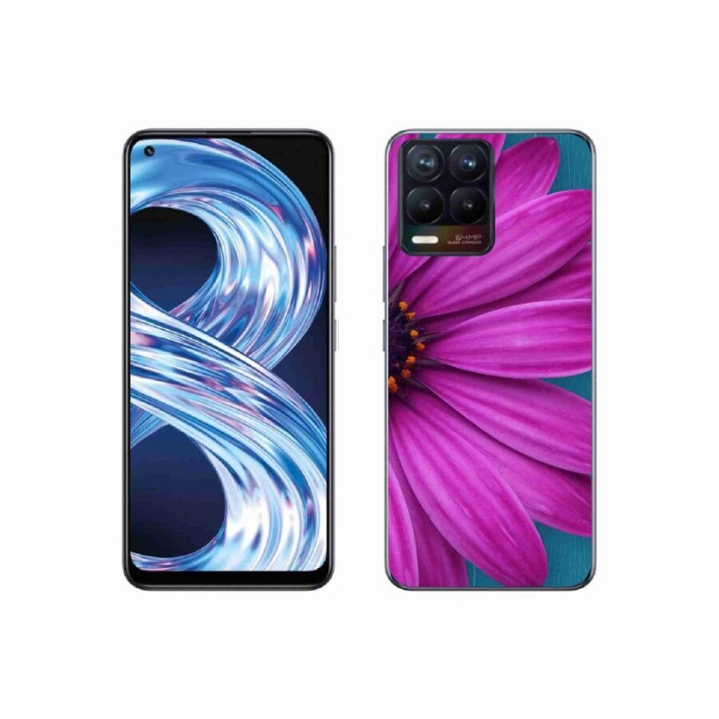 Gél tok mmCase a Realme 8 4G-hez - lila margaréta