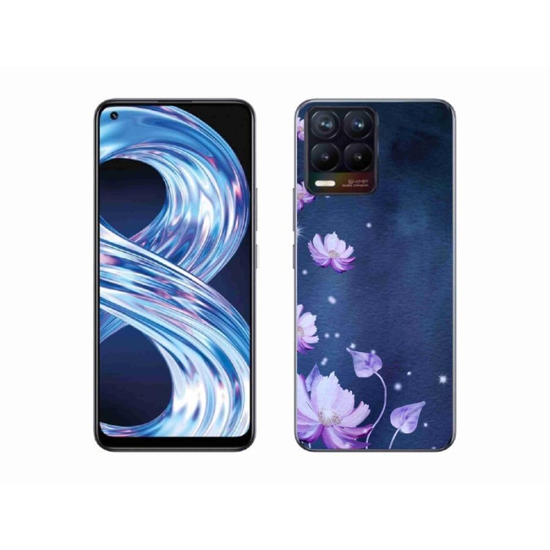 Gél tok mmCase a Realme 8 4G-hez - hulló virágok