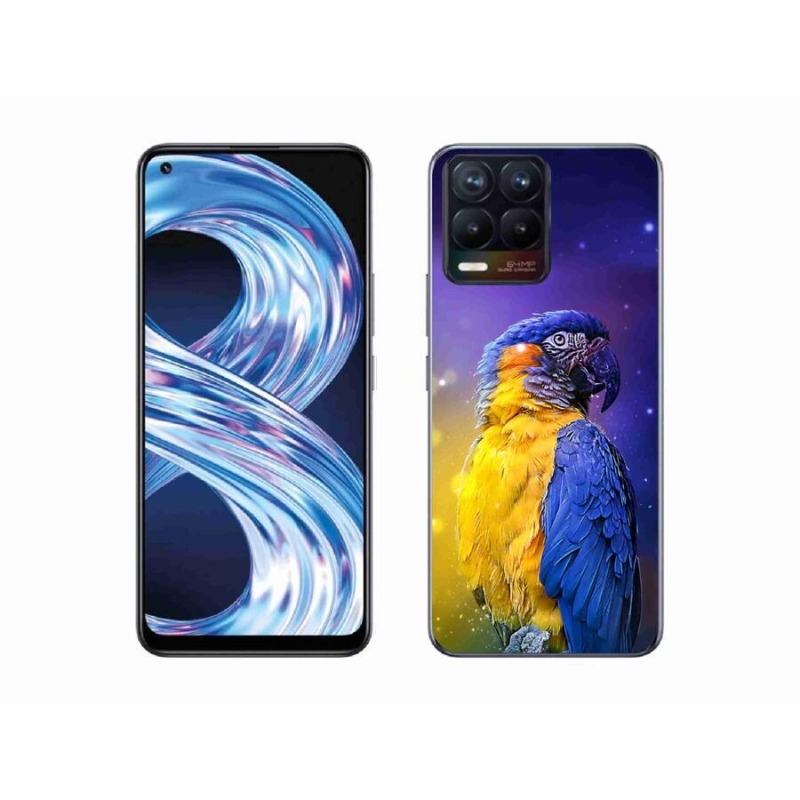 Gél tok mmCase a Realme 8 4G készülékhez - papagáj ara 1