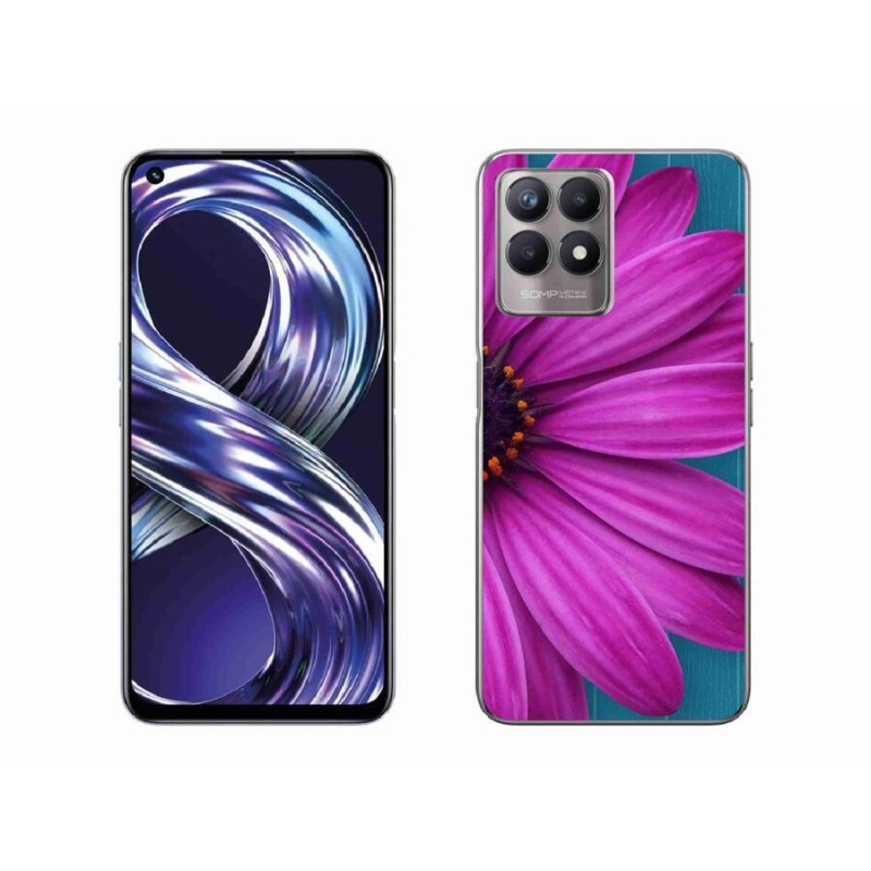 Gél tok mmCase mobiltelefonhoz Realme 8i - lila margaréta