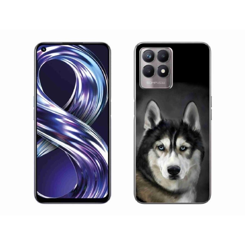Gél tok mmCase mobiltelefonhoz Realme 8i - husky