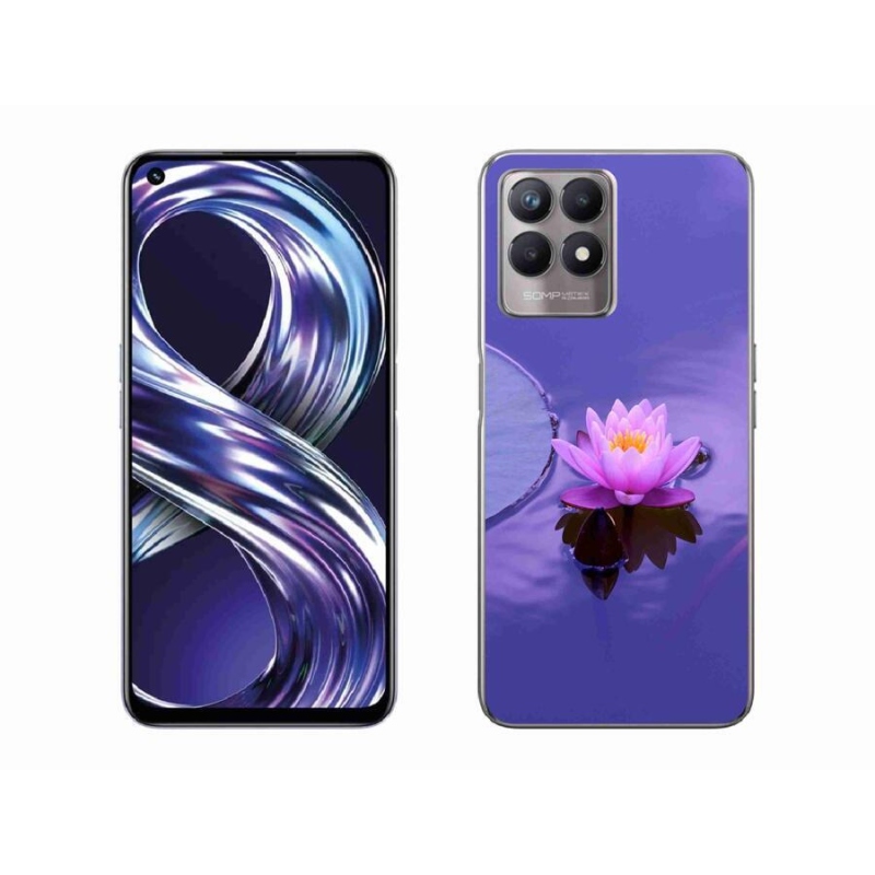 Gél tok mmCase mobilhoz Realme 8i - virág a felületen