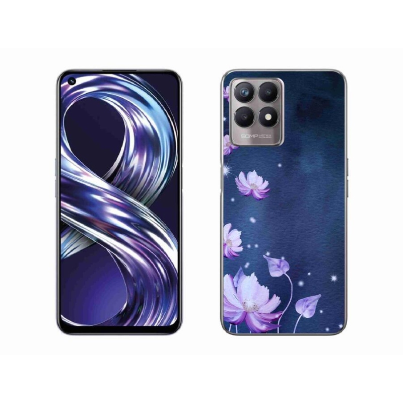 Gél tok mmCase mobilhoz Realme 8i - hulló virágok